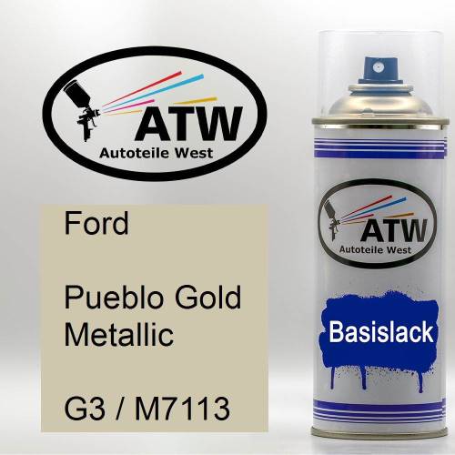 Ford, Pueblo Gold Metallic, G3 / M7113: 400ml Sprühdose, von ATW Autoteile West.
